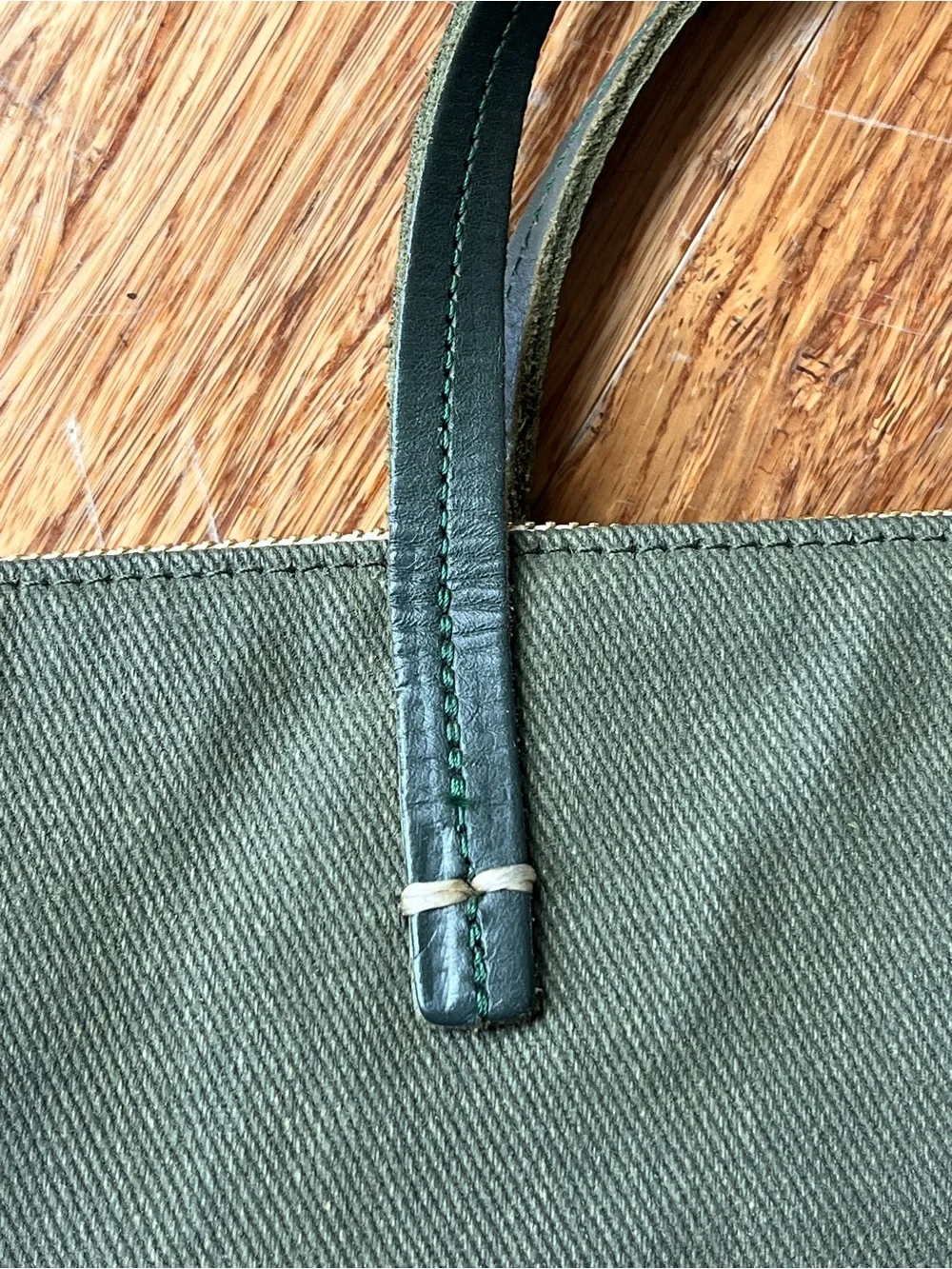 Clare V Waxed Cotton Canvas Attaché Bag Olive Green